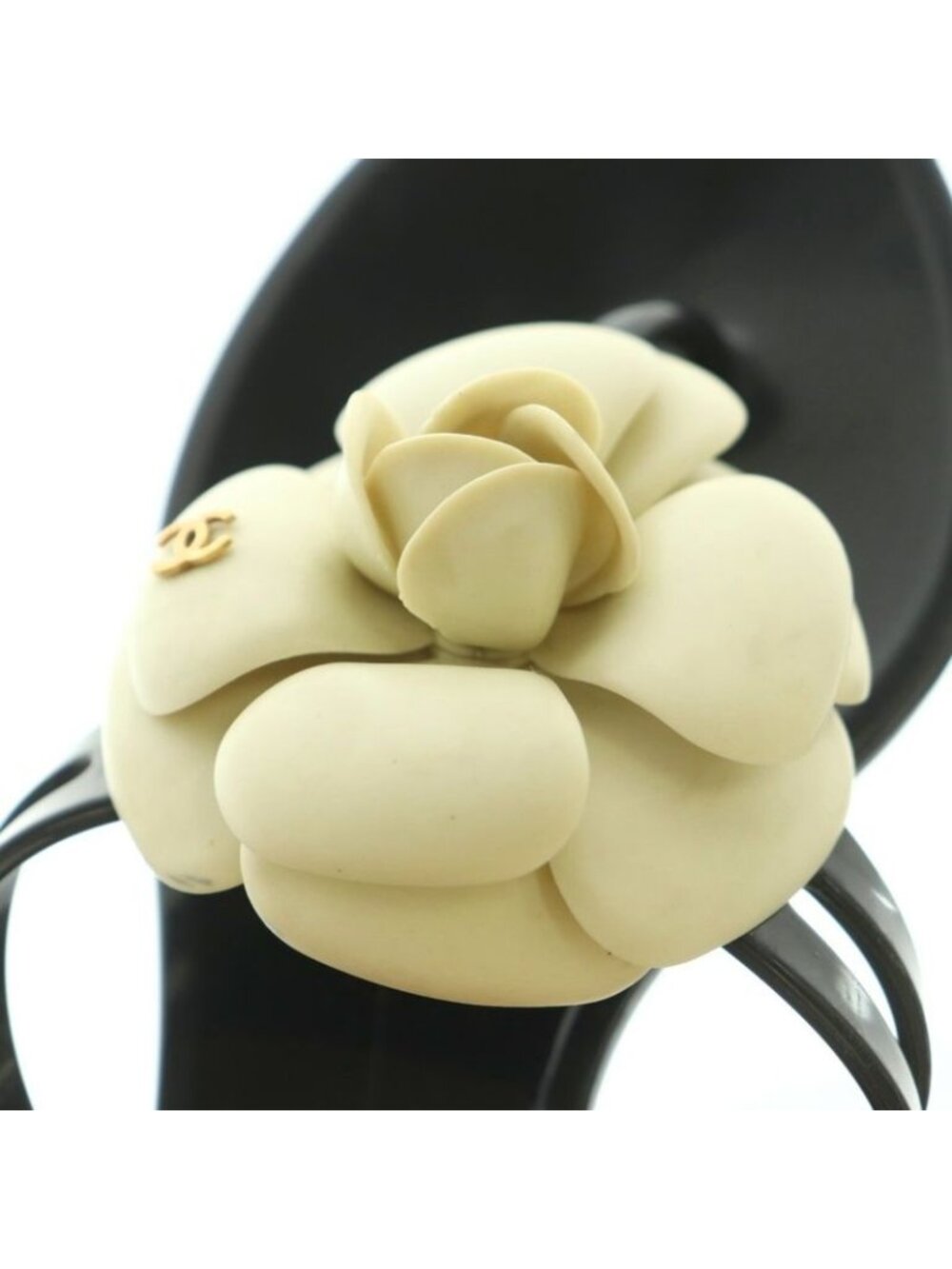 Chanel Camellia Thong Sandals 36 23.0 cm Black - Picture 9 of 9
